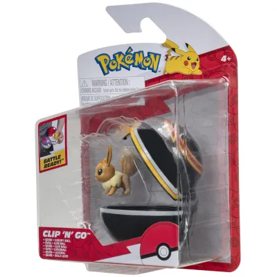 Pokemon Eevee Figurka Kolekcjonerska Poke Ball Clip N Go Jazwares