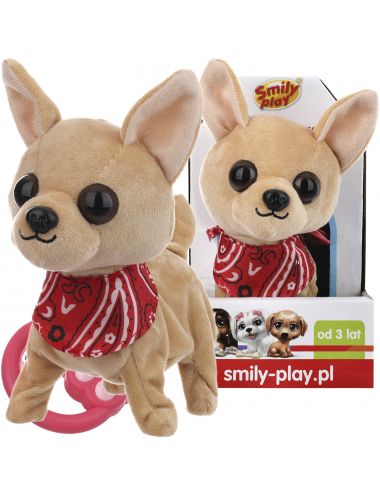 Smily Play Piesek Chodzący Na Smyczy Chihuahua Pluszak Interaktywny SP83914
