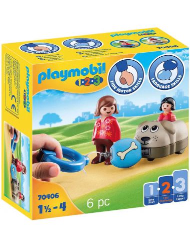 Playmobil Piesek na Kółkach Wagonik Figurki Klocki Zestaw 70406