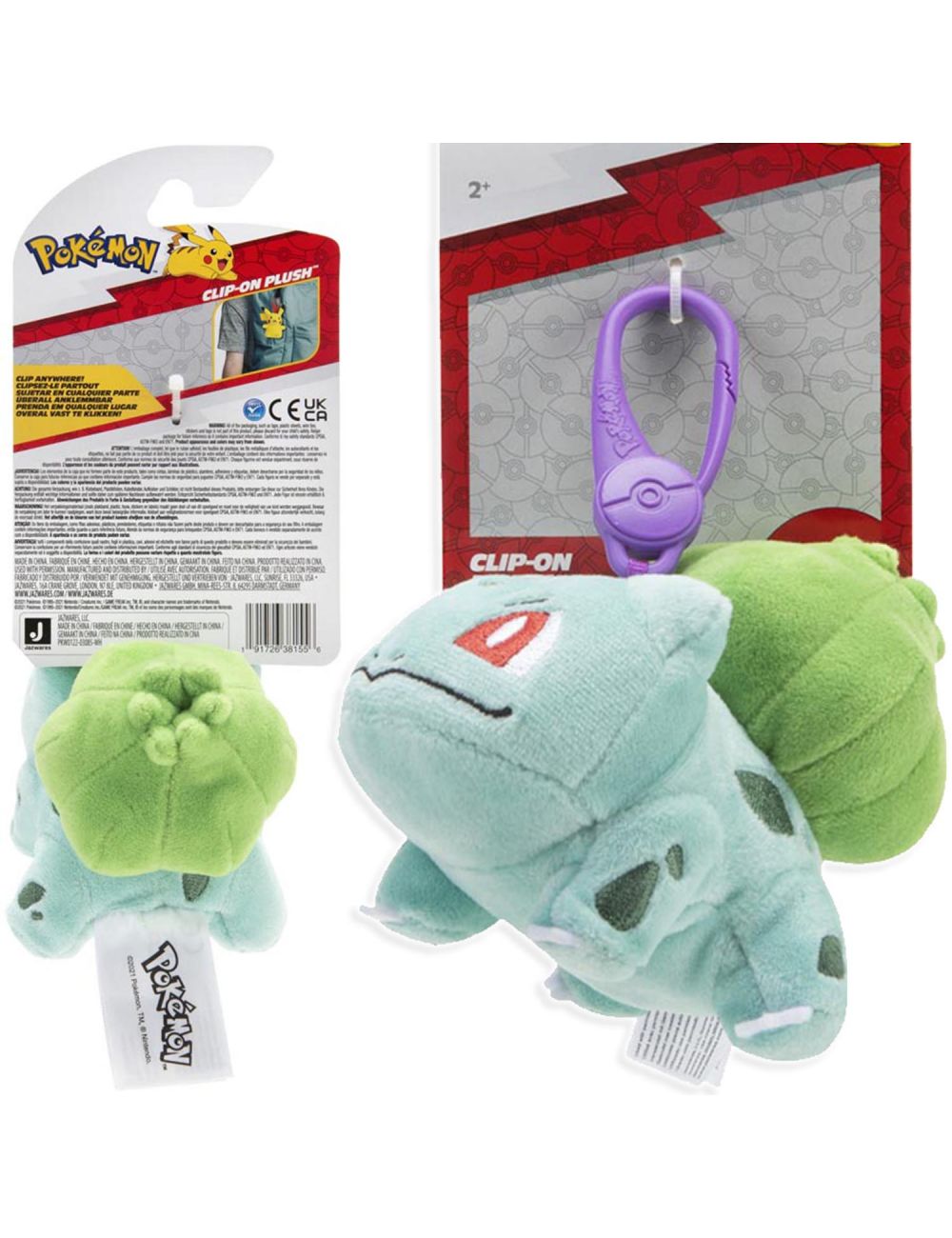 Pokemon Pikachu Bulbasaur Ultra portátil baixo perfil Clip-On