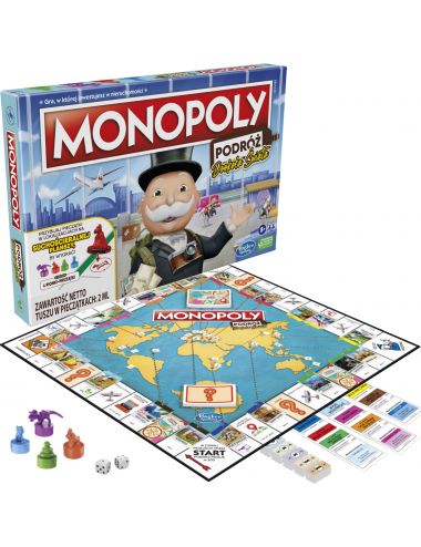 Hasbro Monopoly Podróż Dookoła Świata Gra Planszowa Rodzinna F4007