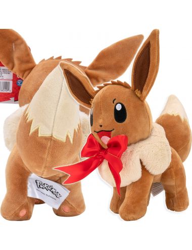 Pokemon Pluszak Eevee Świąteczna z Kokardą Maskotka 20cm Nintendo 2492
