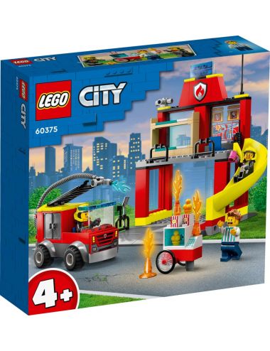 LEGO City Remiza Strażacka i Wóz Strażacki Klocki Zestaw 60375