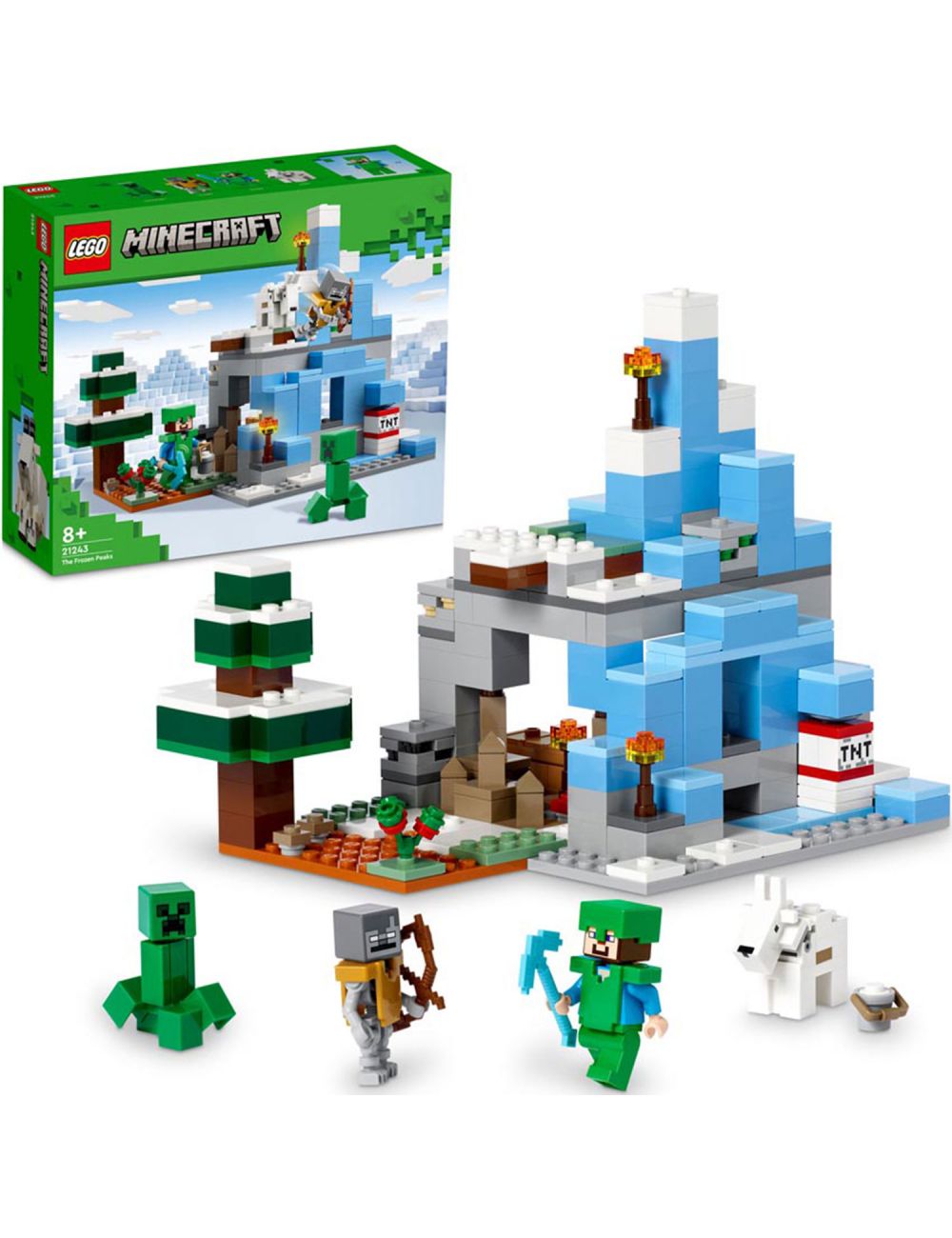 LEGO Minecraft Ośnieżone Szczyty Klocki Figurki Zestaw 21243