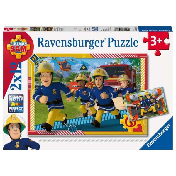 Ravensburger Puzzle dla dzieci 2D: Strażak Sam i jego drużyna 2x12 elementów 5015