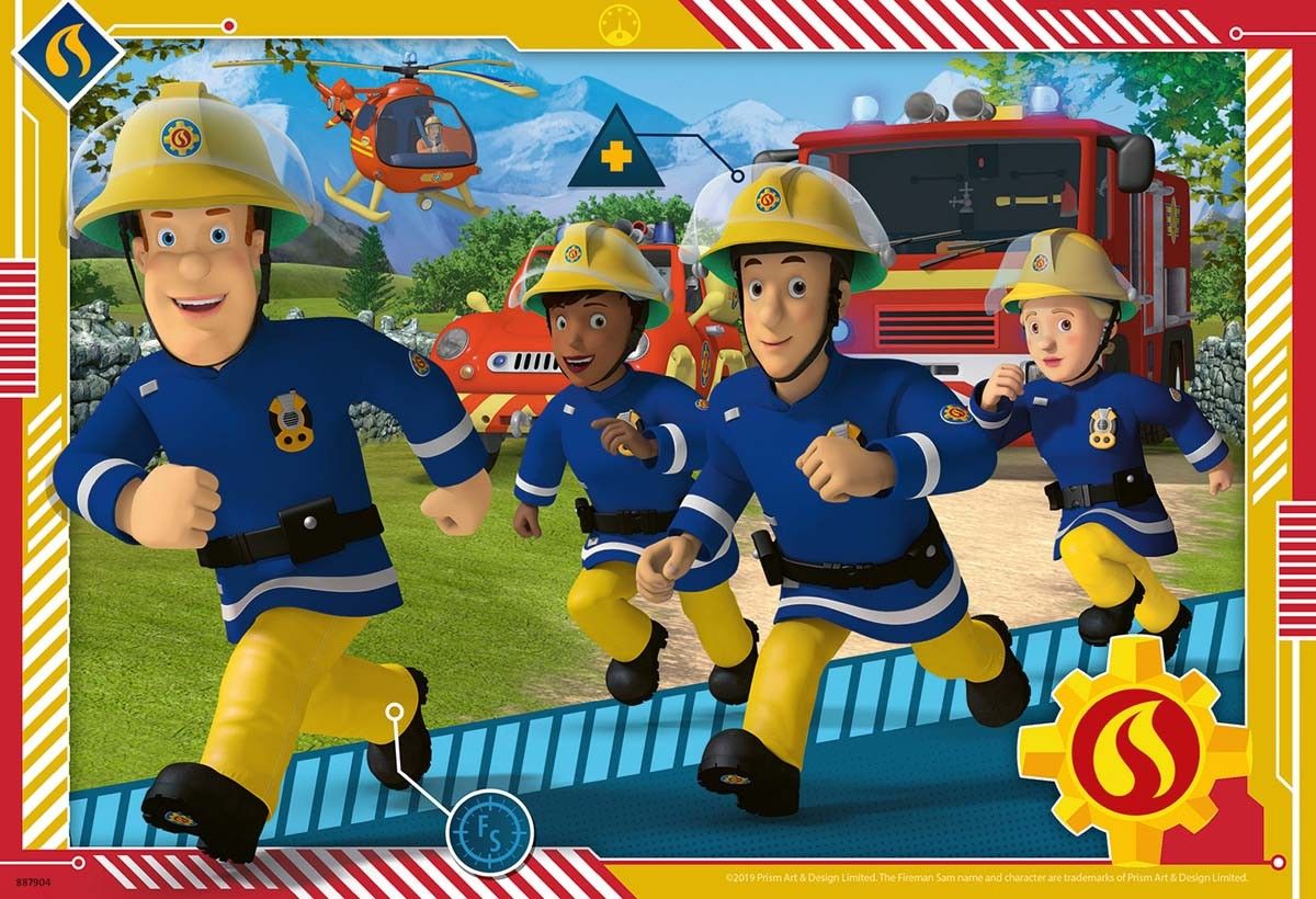 Puzzle dla dzieci 2D: Strażak Sam i jego drużyna 2x12 elementów