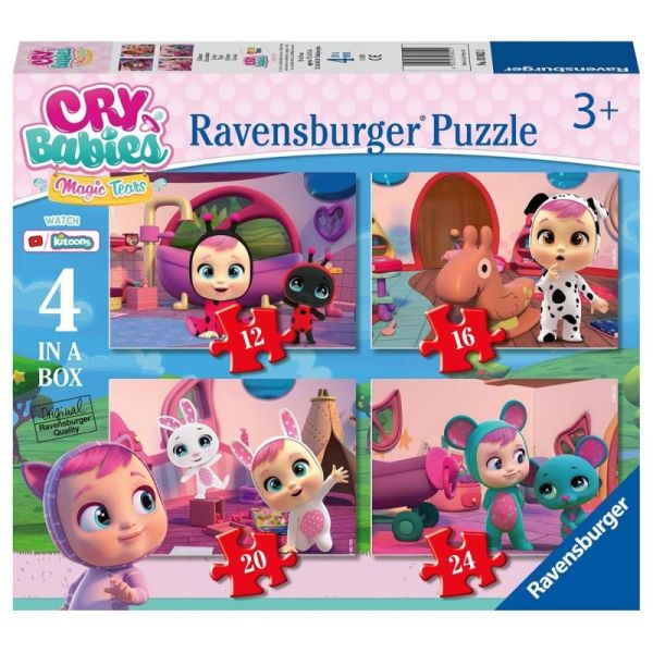 Ravensburger Puzzle dla dzieci 2D 4in1: Cry Babies 12/16/20/24 elementy 3052