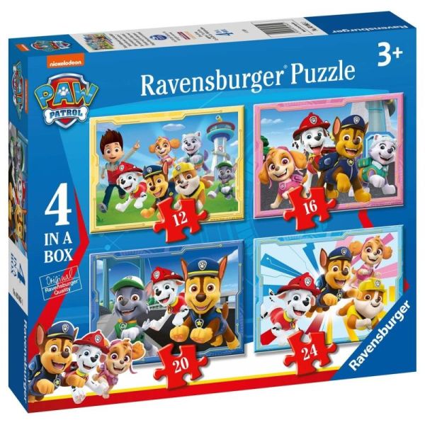 Ravensburger Puzzle dla dzieci 2D 4in1: Drużyna Psi Patrol inne 12/16/20/24 elementy 3065