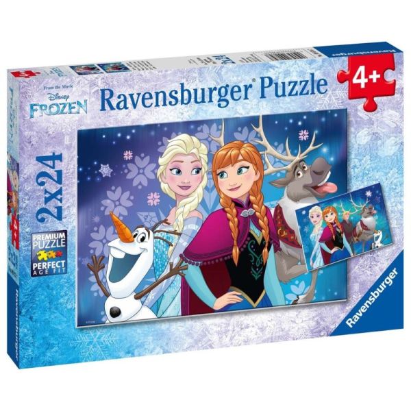 Ravensburger Puzzle dla dzieci 2D: Kraina Lodu. Przyjaciele 2x24 elementy 9074
