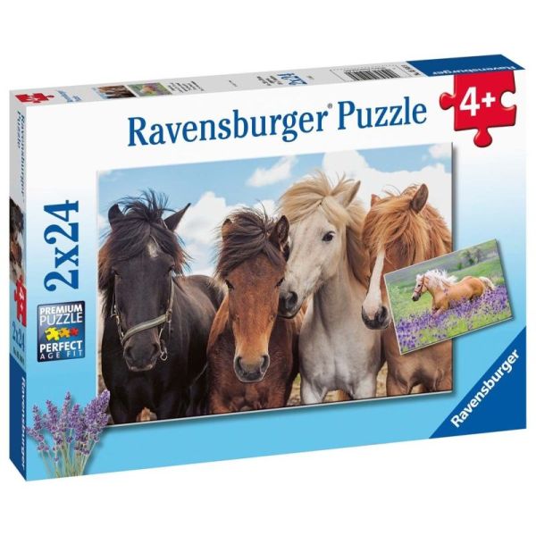 Ravensburger Puzzle dla dzieci 2D: Konie 2x24 elementy 5148
