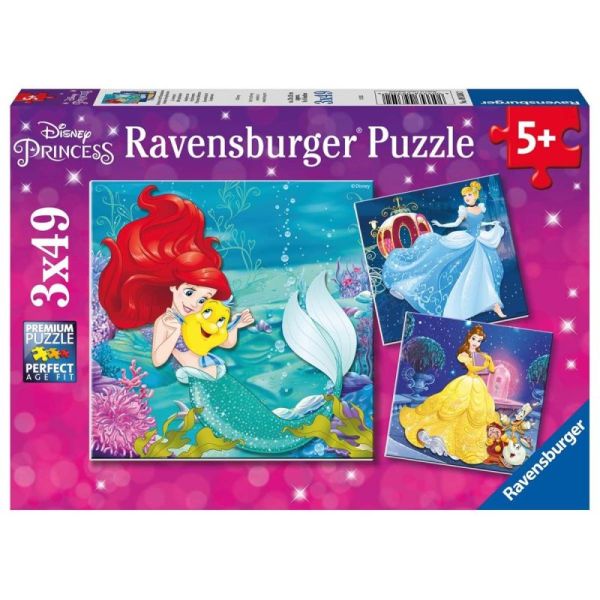 Ravensburger Puzzle dla dzieci 2D: Wieczór Księżniczek Disneya 3x49 elementów 9350