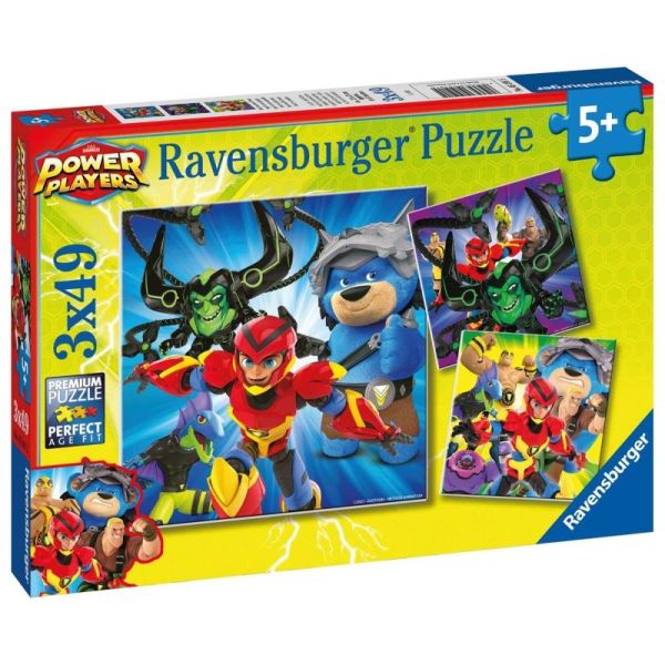 Ravensburger Puzzle dla dzieci 2D: Power Players 3x49 elementów 5191