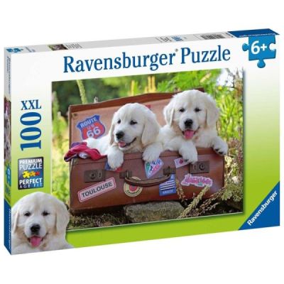 Ravensburger Puzzle dla dzieci 2D: Szczeniaki w walizce 100 elementów 10538