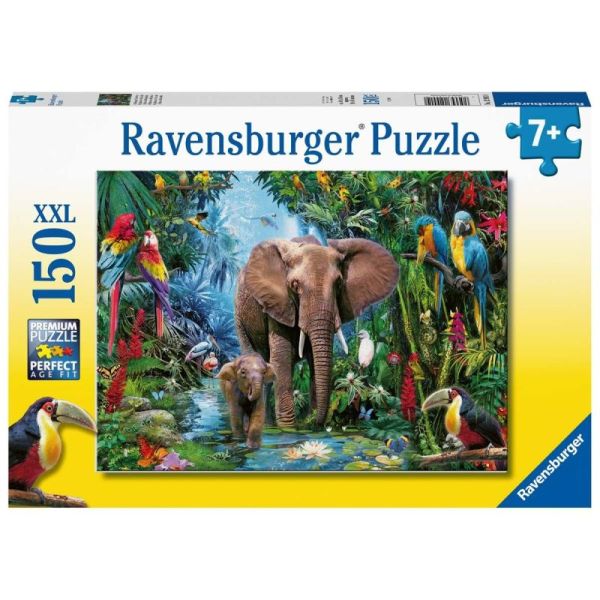 Ravensburger Puzzle dla dzieci 2D: Słonie w dżungli 150 elementów 12901