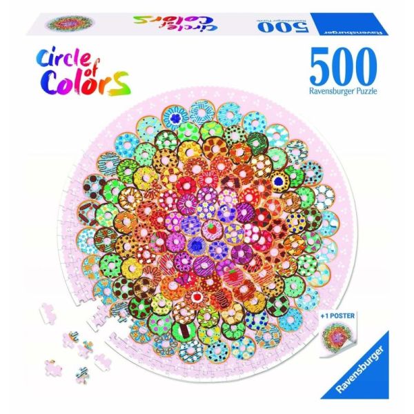 Ravensburger Puzzle 2D: Paleta kolorów. Donuty 500 elementów 17346
