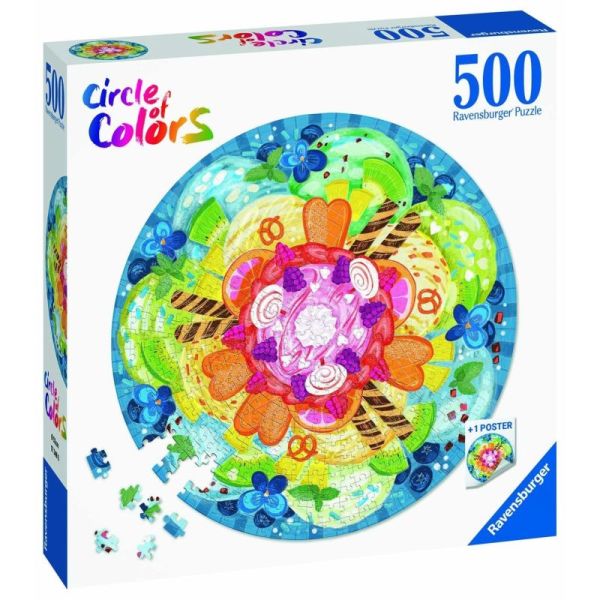Ravensburger Puzzle 2D: Paleta kolorów. Lody 500 elementów 17348