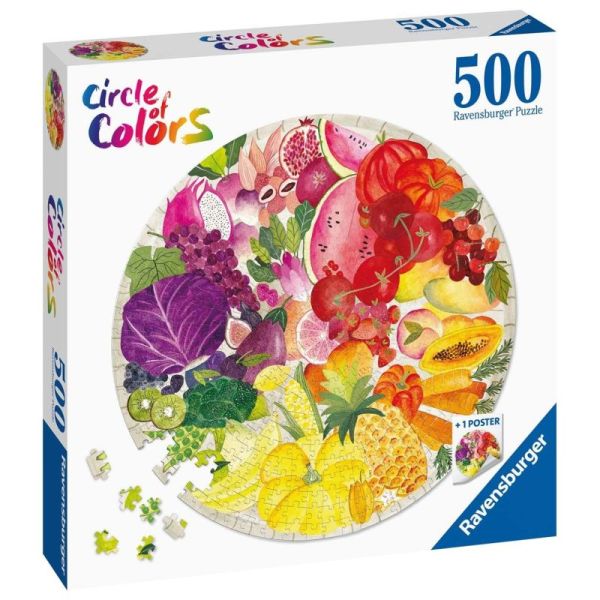 Ravensburger Puzzle 2D: Paleta kolorów. Owoce i warzywa 500 elementów 17169