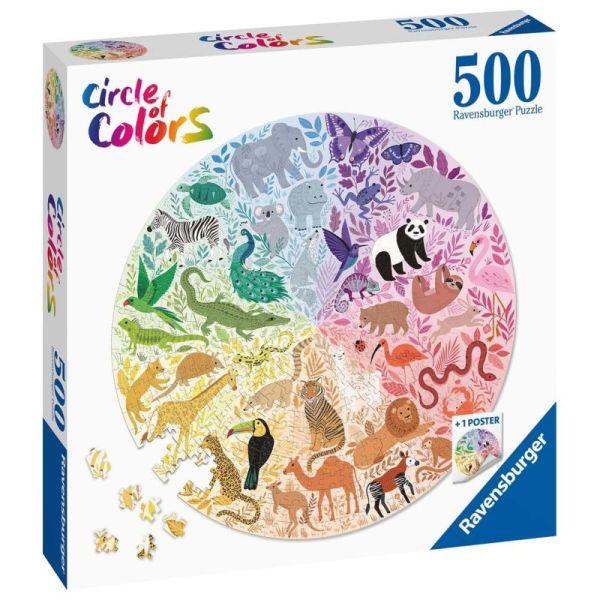 Ravensburger Puzzle 2D: Paleta kolorów. Zwierzeta 500 elementów 17172