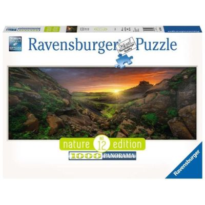 Ravensburger Puzzle 2D Panoramiczne 1000 elementów: Słońce nad Islandią 15094