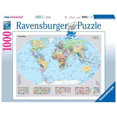 Ravensburger Puzzle 2D 1000 elementów: Polityczna mapa świata 15652