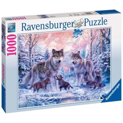 Ravensburger Puzzle 2D 1000 elementów: Śnieżne wilki 19146