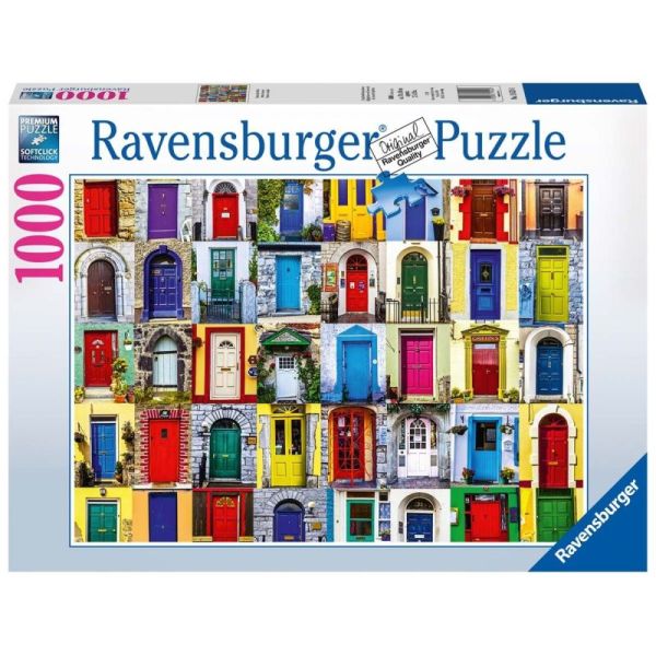 Ravensburger Puzzle 2D 1000 elementów: Drzwi z całego świata 19524