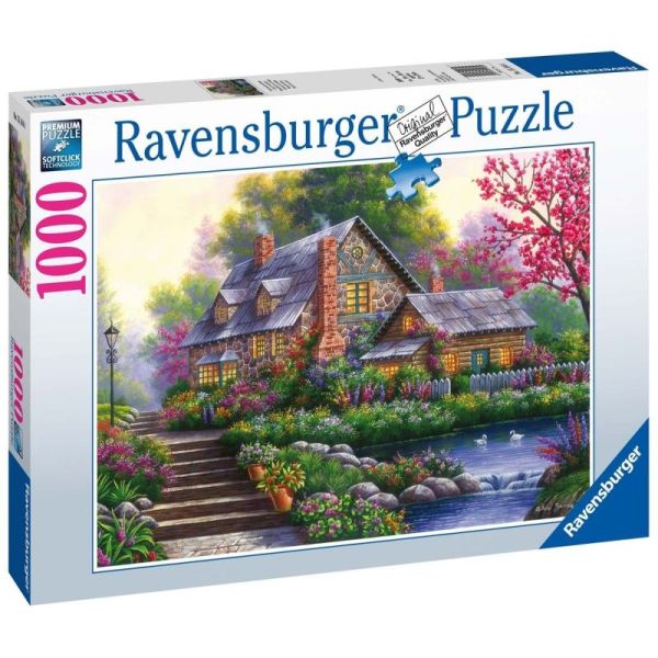 Ravensburger Puzzle 2D 1000 elementów: Romantyczny domek na wsi 15184
