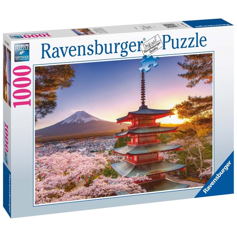 Ravensburger Puzzle 2D 1000 elementów: Fudżi i kwitnąca wiśnia  17090