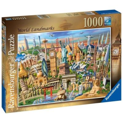 Ravensburger Puzzle 2D 1000 elementów: Zabytki świata 19798