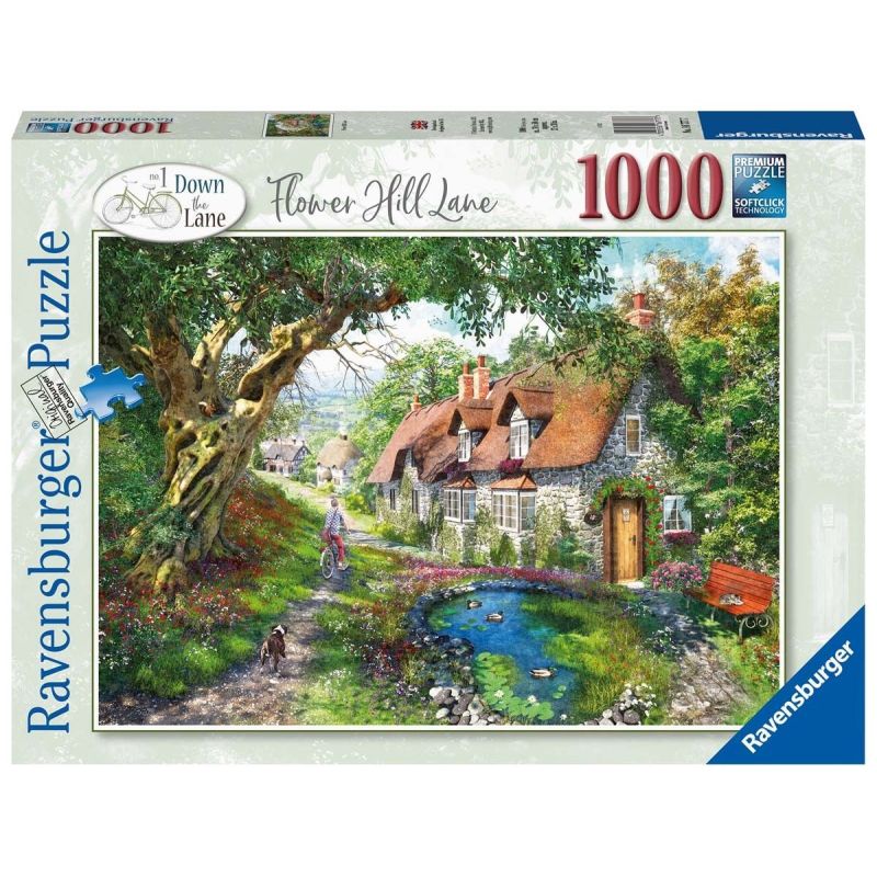 Ravensburger Puzzle 2D 1000 elementów: Droga wśród wzgórza kwiatów  16777