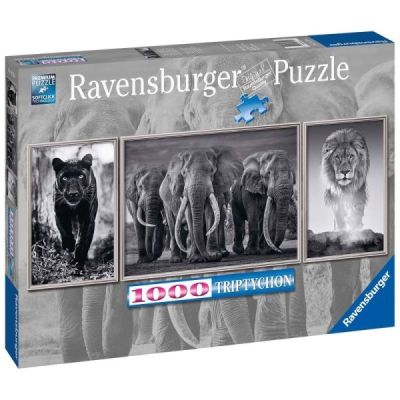 Ravensburger Puzzle 2D 1000 elementów: Czarno-białe zwierzaki 16729