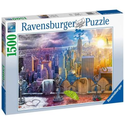 Ravensburger Puzzle 2D 1500 elementów: Nowy Jork w lecie i zimie 16008