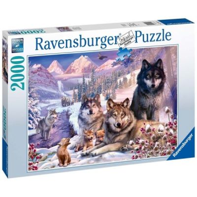 Ravensburger Puzzle 2D 2000 elementów: Wilki w śniegu 16012