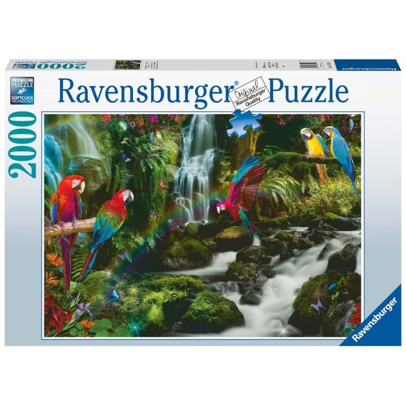 Ravensburger Puzzle 2D 2000 elementów: Papugi w dżungli 17111
