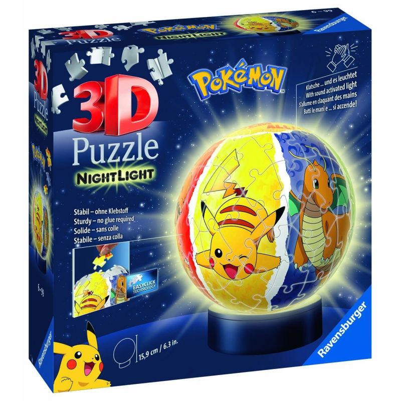 Ravensburger Puzzle 3D Świecąca Kula: Pokemon 72 elementy 11547