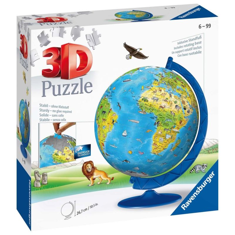 Ravensburger Puzzle 3D Kula: Dziecinny globus 180 elementów 12338