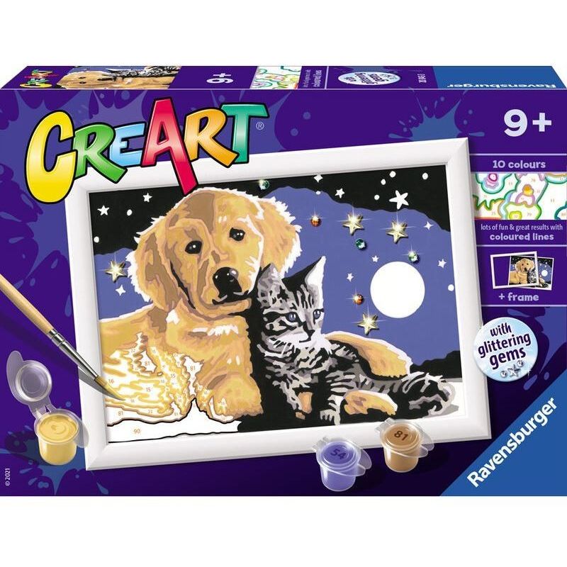 CreArt dla dzieci (seria E): Pies z kotkiem nocą 20045