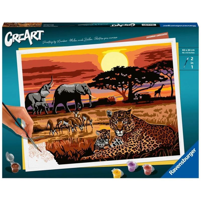 CreArt Krajobraz Afrykański Malowanie Po Numerach Ravensburger 23548