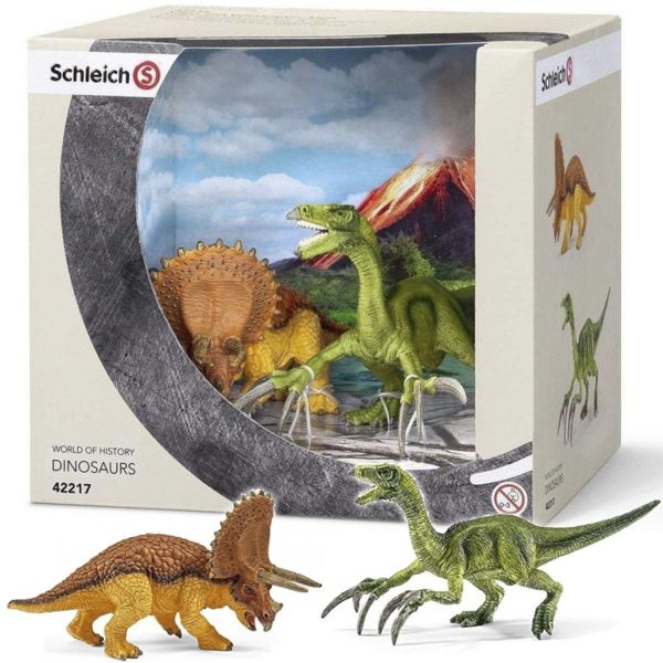 Schleich Triceratops i Therizihos Mały Zestaw Dinosaurs Figurki 42217