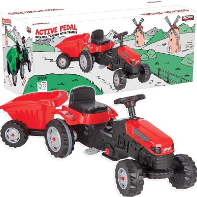 Pilsan Traktor na Pedały z Przyczepką Jeździk z Kierownicą Czerwony 07316 Pilsan Traktor na Pedały z Przyczepką Jeździk z Kierownicą Czerwony 07316