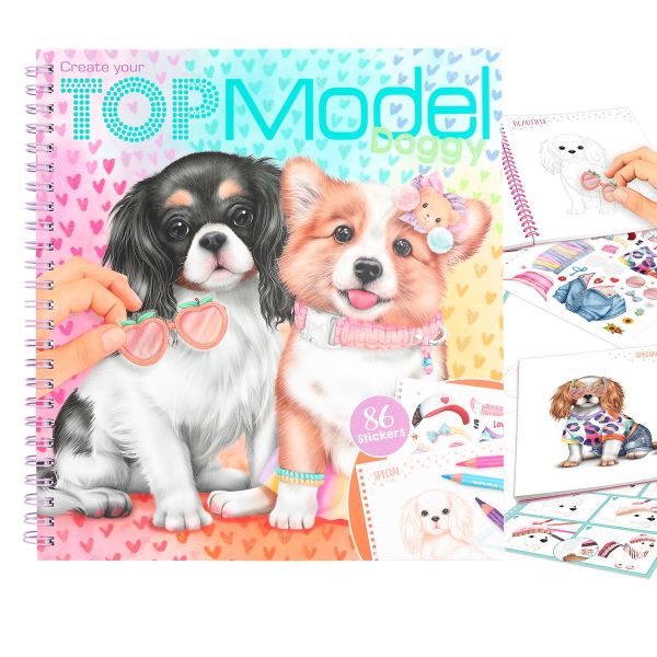 Top Model Kolorowanka z Naklejkami Zestaw Kreatywny Pieski 12164
