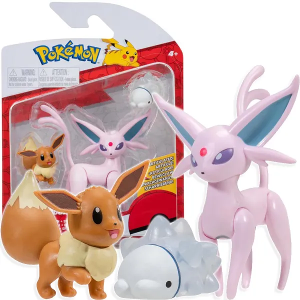 Pokemon Figurki Bitewne Eevee Espeon Snom Zestaw 3-Pack Jazwares 2683