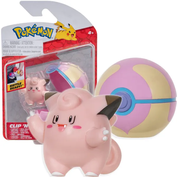 Pokemon Clefairy Figurka Kolekcjonerska Poke Ball Clip'N'Go Jazwares 2666