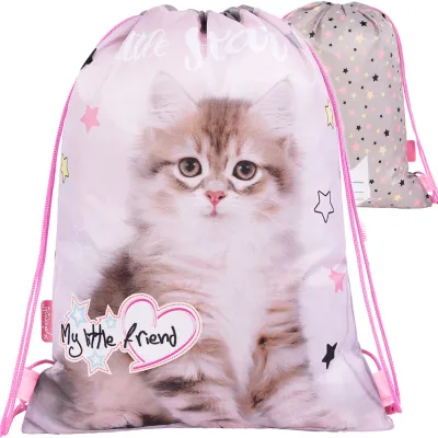 My Little Friend Plecak Worek Szkolny Na Obuwie Grey Cat Kotek 7283