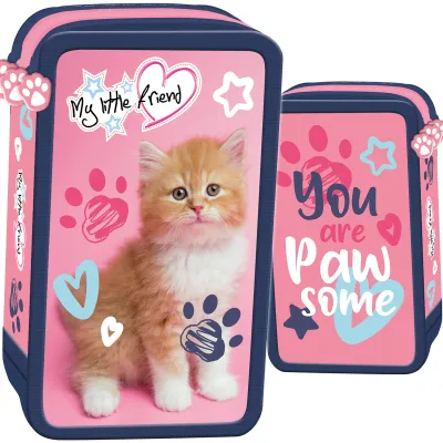 My Little Friend Piórnik Potrójny Ginger Kitty z Wyposażeniem 0338