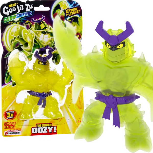 Goo Jit Zu Glow Shifters Scorpius Figurka Świeci w Ciemności Gniotek 42505