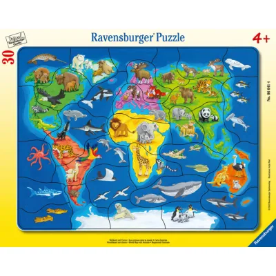 Ravensburger Puzzle Mapa ze zwierzętami 06641 Ravensburger Puzzle Mapa ze zwierzętami 06641
