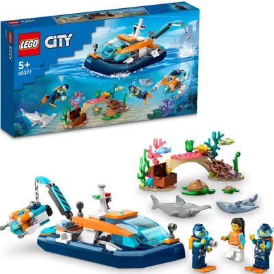 LEGO City Łódź do nurkowania badacza Zestaw Klocki 60377