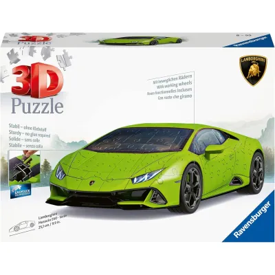 Ravensburger Puzzle 3D Pojazdy: Lamborghini Huracán Evo verde 108 elementów 11559