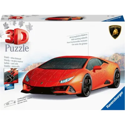 Ravensburger Puzzle 3D Pojazdy: Lamborghini Huracán Evo arancio 108 elementów 11571